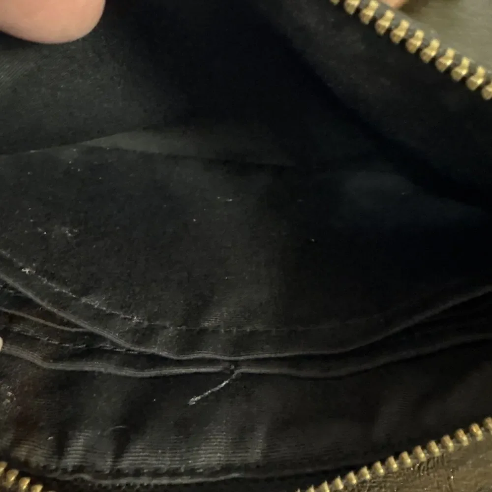 Coach Corner Zip Wristlet In Walnut/Black Signature Canvas CZ277 | EUC